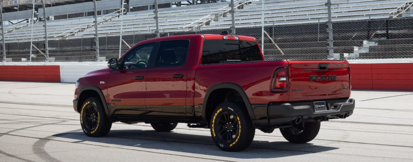 Rear of a red 2026 Ram 1500